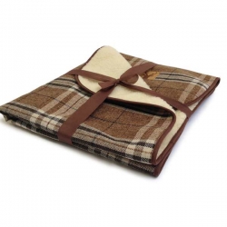 Medium Brown Tartan Throw - Danish Design Newton Truffle 120 X 71cm